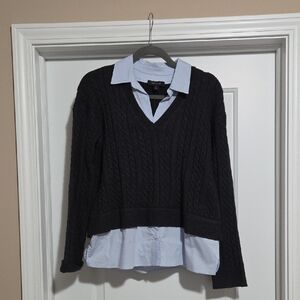 Women's Dark Grey Cable Knit Sweater